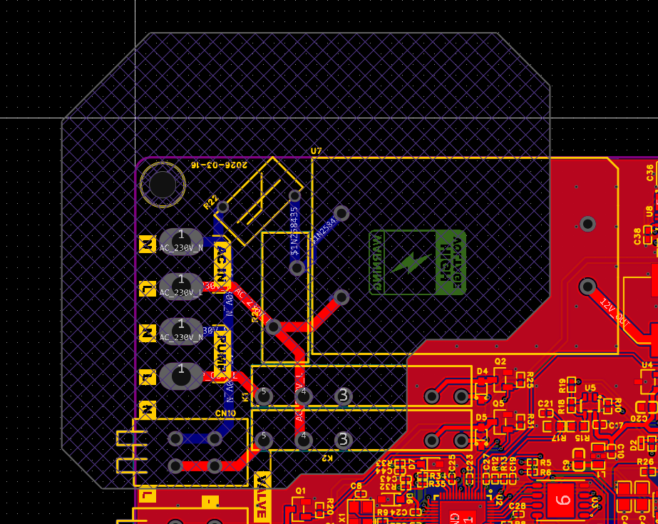 RP2350A custom PCB design - keeping high voltage area safe