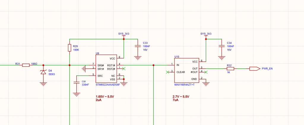 Power on/off button design schematics